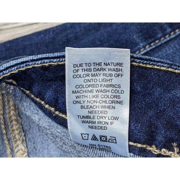 (3/$35) Maurices Size Small Long High Rise Whiskered Distressed Denim Blue Jeans - Picture 7 of 12